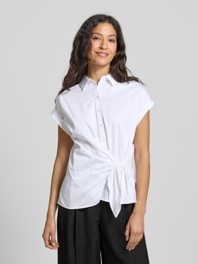 Milano Italy Relaxed Fit Bluse mit Knotendetail Offwhite 4