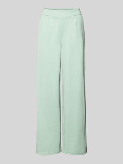 ICHI Wide leg stoffen broek met bandplooien, model 'KATE Long' Lichtgroen - 2