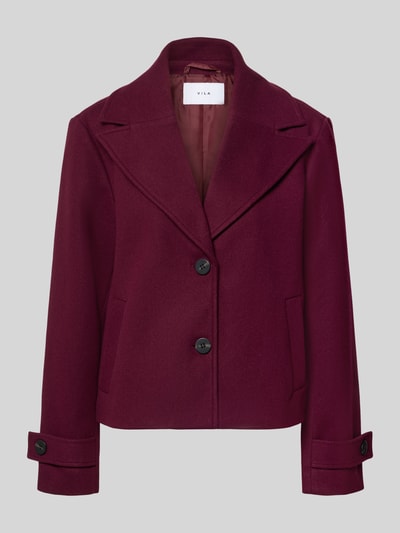 VILA Kurzmantel mit Ärmelriegeln Modell 'SOLO' Bordeaux 2