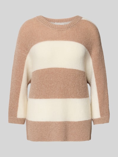 Fynch-Hatton Strickpullover mit Rundhalsausschnitt Hellbraun 2