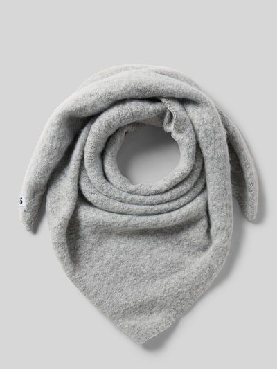 OPUS Szal z naszywką z logo z efektem dzianiny model ‘Amadsi’ Jasnoszary 1