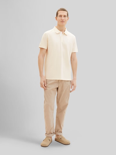 Tom Tailor Regular Fit Poloshirt aus Baumwoll-Viskose-Mix Beige 1