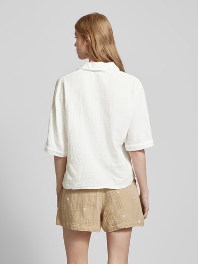 Only Korte overhemdblouse met structuurmotief, model 'LTHYRA' Offwhite - 5