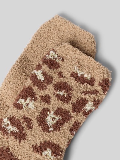Produktfoto, Kuschelsocken inklusive Geschenkbox mit weichen Zehennähten von camano in Braun und Beige, weiche Struktur, elastisches Rippbündchen, wärmende Qualität, ideal als Geschenk