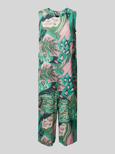 Christian Berg Woman Linnen jumpsuit met ronde hals Smaragdgroen - 2