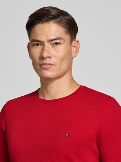 Tommy Hilfiger Slim Fit Langarmshirt aus Baumwoll-Mix Rot 3