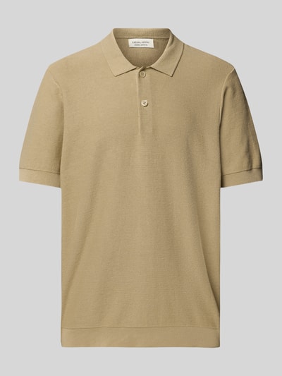Casual Friday Relaxed Fit Poloshirt mit Strukturmuster Modell 'EDWARD' Hellbraun 2
