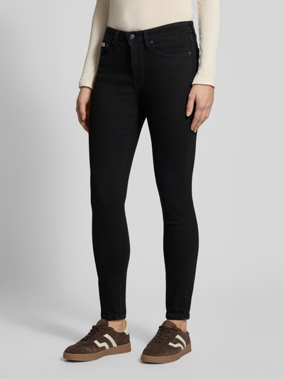 Calvin Klein Jeans Jeansy o kroju skinny fit z naszywką z logo Czarny 4