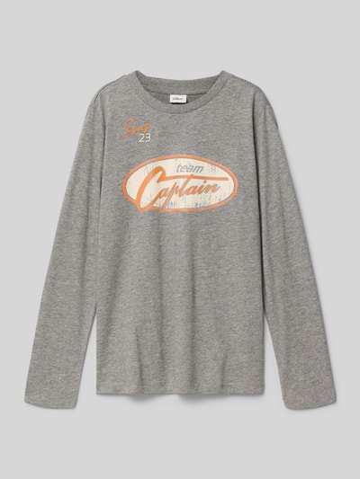 s.Oliver RED LABEL Regular fit shirt met lange mouwen van puur katoen Middengrijs gemêleerd - 1