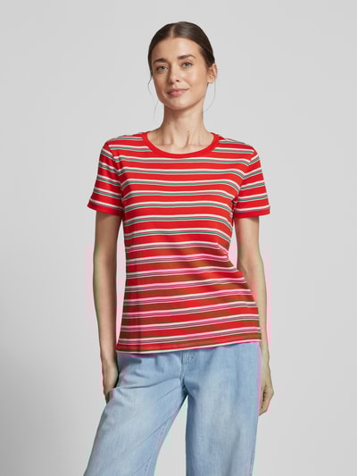 Jake*s Casual T-Shirt mit mit Streifenmuster Kirsche 4