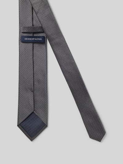 Produktfoto, Krawatte aus reiner Seide von Prince Bowtie in Grau mit Strukturmuster, Teilungsnähten, klassische Passform, 7 cm Breite