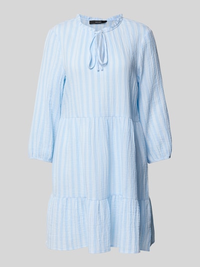 Vero Moda Sukienka midi taliowana z czystej bawełny model ‘NANNA’ Jasnoniebieski 2