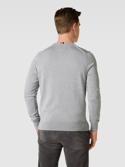 Tommy Hilfiger Gebreide pullover met logostitching Middengrijs gemêleerd - 5