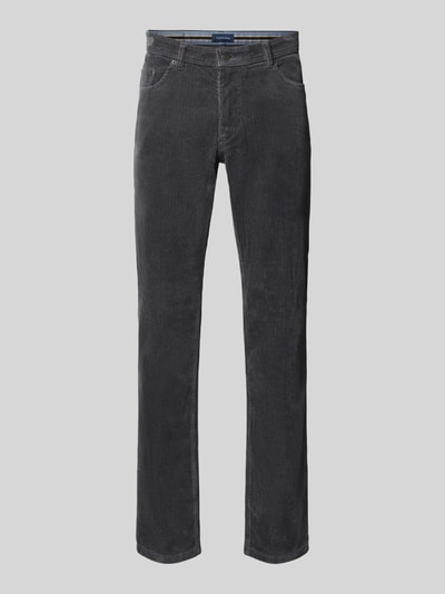 Produktfoto, Straight Fit Stoffhose in Cord-Optik von Christian Berg Men, bawełniana mieszanka, krój straight fit, 5 kieszeni, tekstura prążkowana