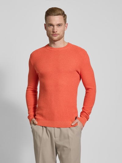 Tom Tailor Regular Fit Strickpullover aus reiner Baumwolle Koralle 4