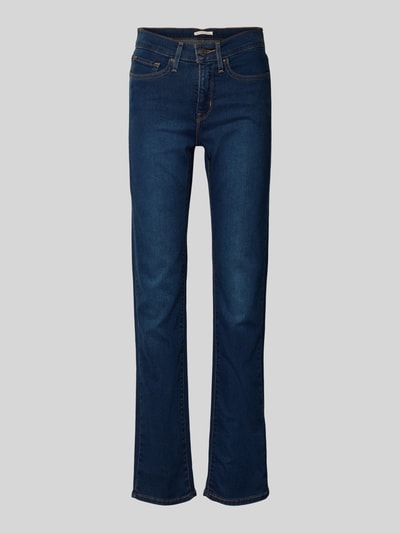 Produktfoto, Sraight Fit Jeans mit 5-Pocket-Design van Levi's®, donkerblauwe denim, katoenmix met stretch, rechte snit, knoop- en ritssluiting.