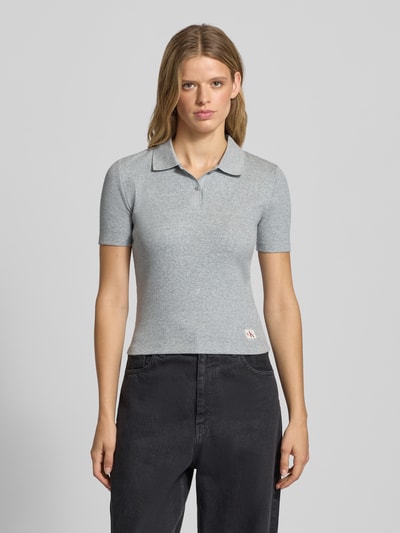 Calvin Klein Jeans Slim fit poloshirt met labeldetail Lichtgrijs gemêleerd - 4