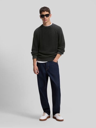 HUGO Blue Regular Fit Pullover mit Label-Patch BLACK 1