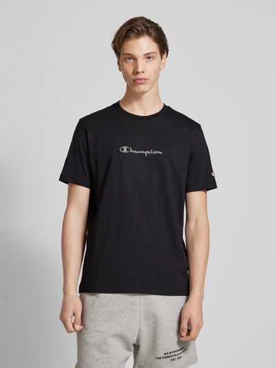 CHAMPION Oversized T-Shirt mit Label-Print Black 4