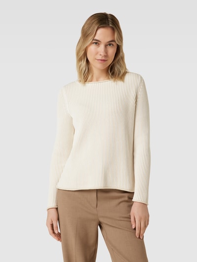 Christian Berg Woman Gebreide pullover in riblook Steengrijs - 4