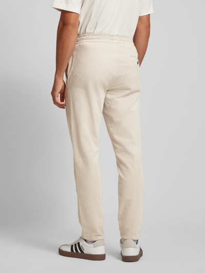 Only & Sons Tapered fit corduroy broek met elastische band, model 'LINUS' Beige - 5