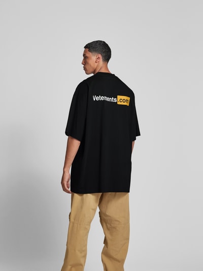 VETEMENTS Oversized T-Shirt mit Label-Print Black 5