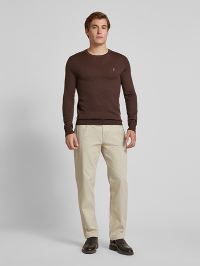 BOSS Orange Slim Fit Chino mit Bundfalten Beige 1