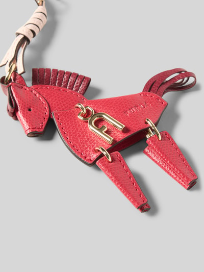 Produktfoto, Anhänger mit Logo-Prägung Modell 'ALLEGRA HORSE' von FURLA in Rot, strukturierte Lederoptik, Schlaufe, goldfarbene Details für Damen