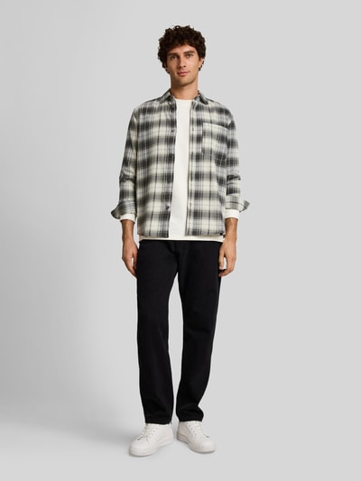 Tom Tailor Denim Koszula casualowa o kroju relaxed fit z brustaszą Grafitowy 1