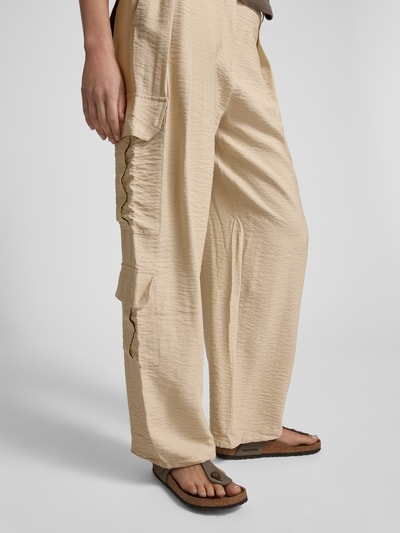 Mango Hose aus Viskose-Mix in unifarbenem Design Modell 'UTAH' Beige 3