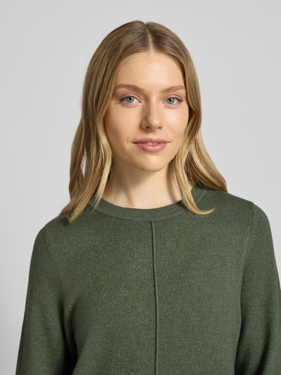 Christian Berg Woman Knielanges Strickkleid mit Rundhalsausschnitt Oliv Melange 3