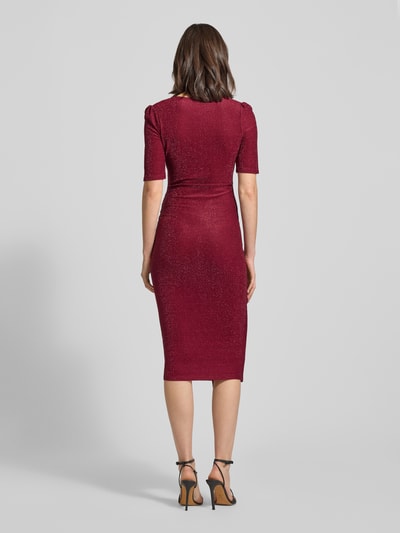 Apricot Midikleid mit V-Ausschnitt Bordeaux 5