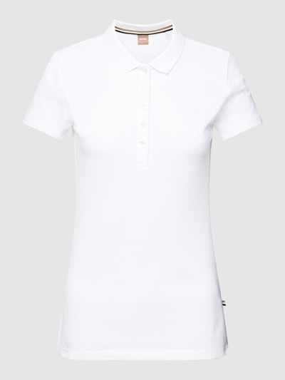 BOSS Black Women Poloshirt mit Label-Stitching Modell 'Epola' Weiss 2