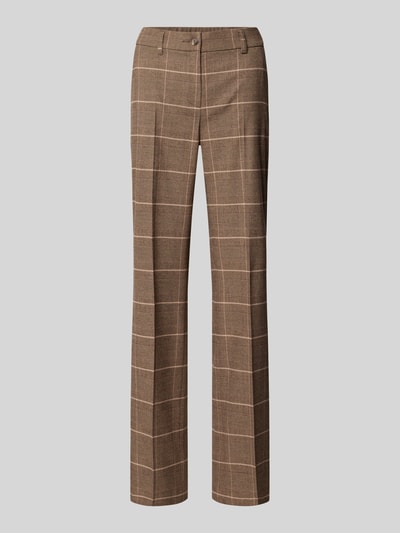 TONI Regular Waist Stoffhose mit Bundfalten Dunkelbraun 2