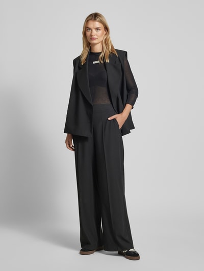 Karo Kauer Wide Leg Stoffhose mit Bügelfalten Black 1