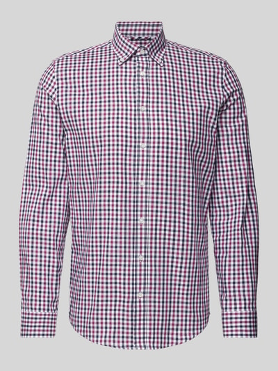 SEIDENSTICKER Slim Fit Business-Hemd mit Button-Down-Kragen Aubergine 2