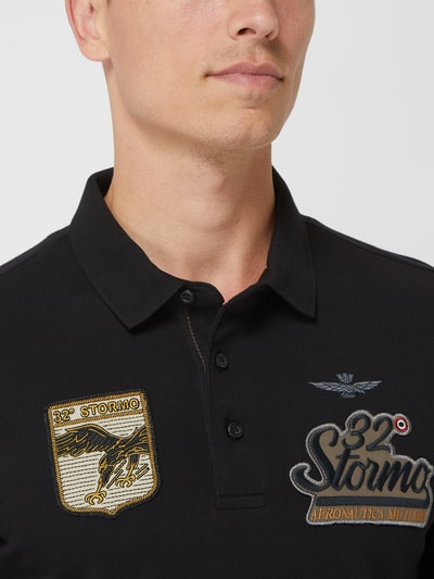 Aeronautica Militare Poloshirt aus Piqué Black 3