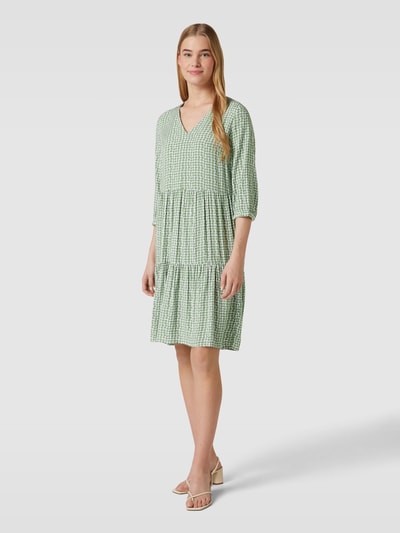 Montego Midi-jurk van viscose met all-over motief Grasgroen - 1