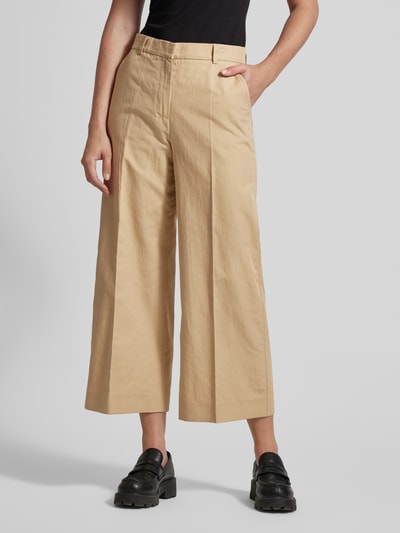 Weekend Max Mara Flared Cut Stoffhose mit Gürtelschlaufen Modell 'ZIRCONE' Sand 4