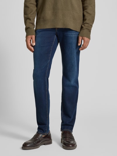 Brax Skinny fit jeans met lyocell, model 'Chris' Donkerblauw gemêleerd - 4