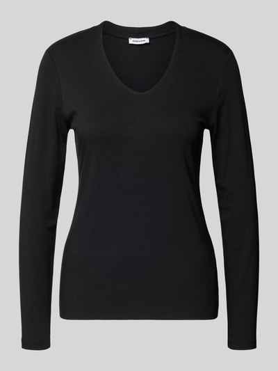 More & More Bluzka z długim rękawem z dekoltem w serek Czarny 2