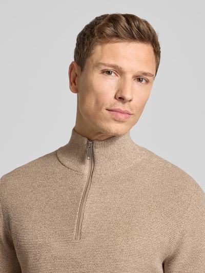 SELECTED HOMME Regular fit schipperstrui van biologisch katoen, model 'ROSS' Zand gemêleerd - 3