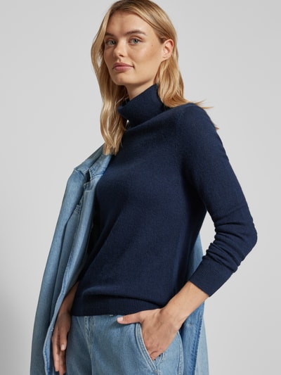 Christian Berg Woman Rollkragenpullover mit gerippten Abschlüssen Dunkelblau 3