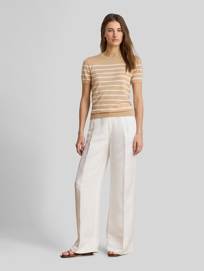 Lauren Ralph Lauren Regular Fit Pullover aus Baumwoll-Mix mit kurzen Ärmeln Apricot 1