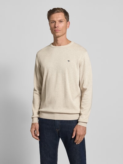 Fynch-Hatton Gebreide pullover met ronde hals Offwhite - 4