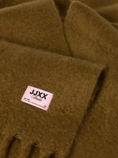 Produktfoto, Schal mit Fransen Modell 'LESLIE' von JJXX, rechteckige Form, braune Farbe, weiche Textur, Breite 29 cm