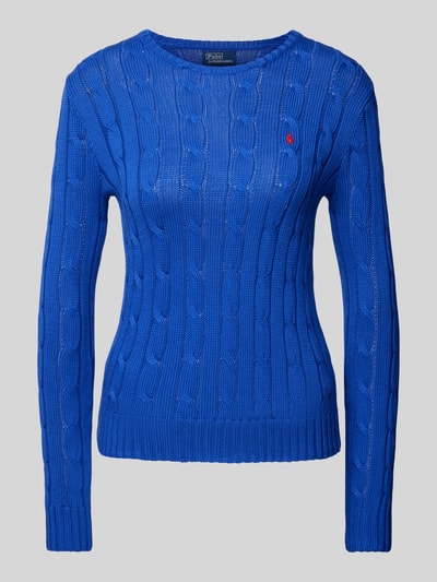 Polo Ralph Lauren Strickpullover mit Logo-Stitching Modell 'KIMBERLY' Royal 2