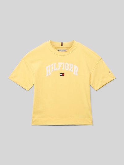 Tommy Hilfiger Teens T-Shirt mit Label-Print Gelb 1