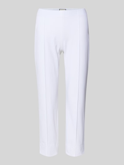 Productfoto, witte Caprihos met Längsnähten Modell 'CAPRI' van SEDUCTIVE, regular fit, katoenmix, detail gladde stoftextuur