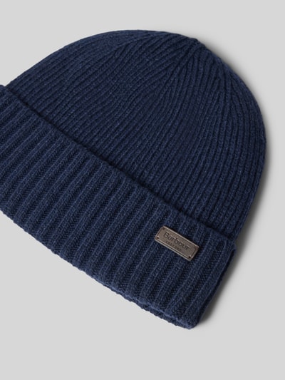 Barbour Beanie mit Logo-Patch Marine 2